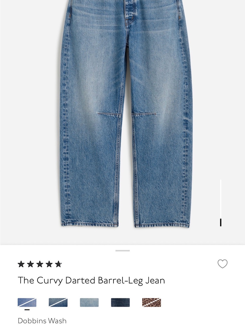 Madewell The Curvy Darted Barrel-Leg Jean in Dobbins Wash Blue